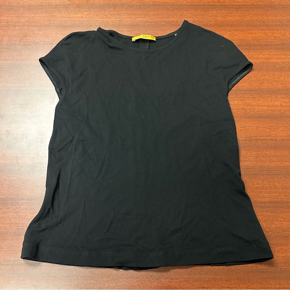 Donna Karan Signature Black Short Sleeve Tee Womens Size L Casual Dry Clean